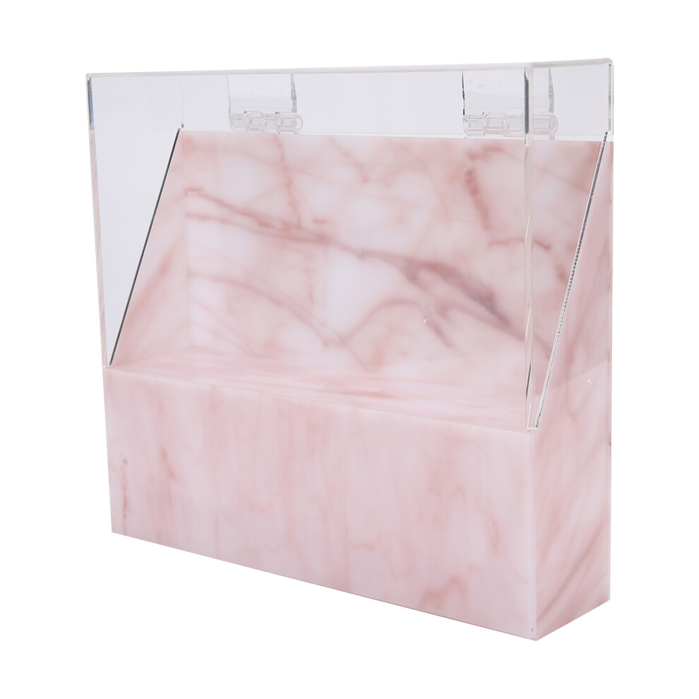 Acrylic Display Stand For Eyelash Tools, Reusable False Nails Storage Rack With Dust Proof Cover And Flip Lid, Portable Organizer For Sturdy Lash Twe