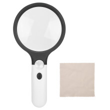 Draagbaar leesapparaat, heldere optische lens, werkt op batterijen, ergonomische handgreep, compact ontwerp, hoge vergroting voor kaarten en boeken.