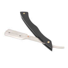 Ergonomisch handmatig scheerapparaat voor mannen, professionele scheerset met roestvrijstalen en acryl opvouwbaar ontwerp, matzwarte afwerking,