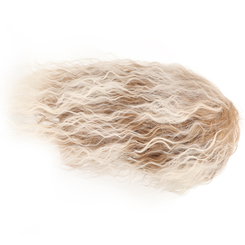 Natural Style Long Curly Heat Resistant Synthetic Wig, Flexible Cap Ideal For Middle-Aged Elderly Men At Costume Parties