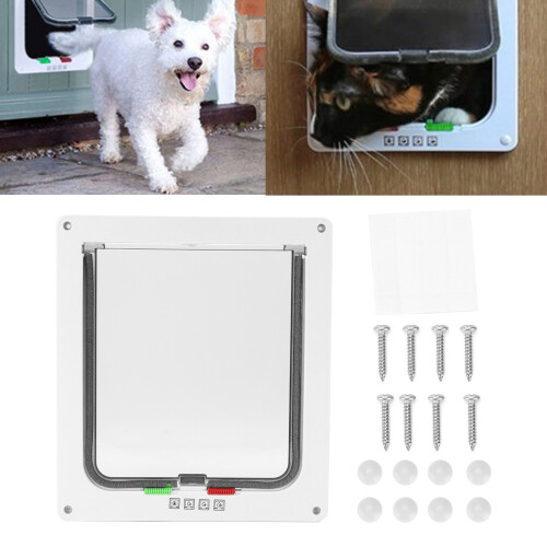 Pet Door with Multiple Lock Modes, Easy Install, 25x5.2x27.6cm