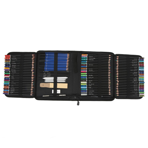 Colored Pencils Variety for Artists, Premium Art Supplies in Complete Sketching Kit with Step-by-Step Tutorial and Multi-Surface Compatible Tools 1