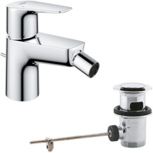 Grohe Start Edge Bidet-Einhebelmischer - Ablassstopfen - Wassersparender Strahlregler - Verchromt
