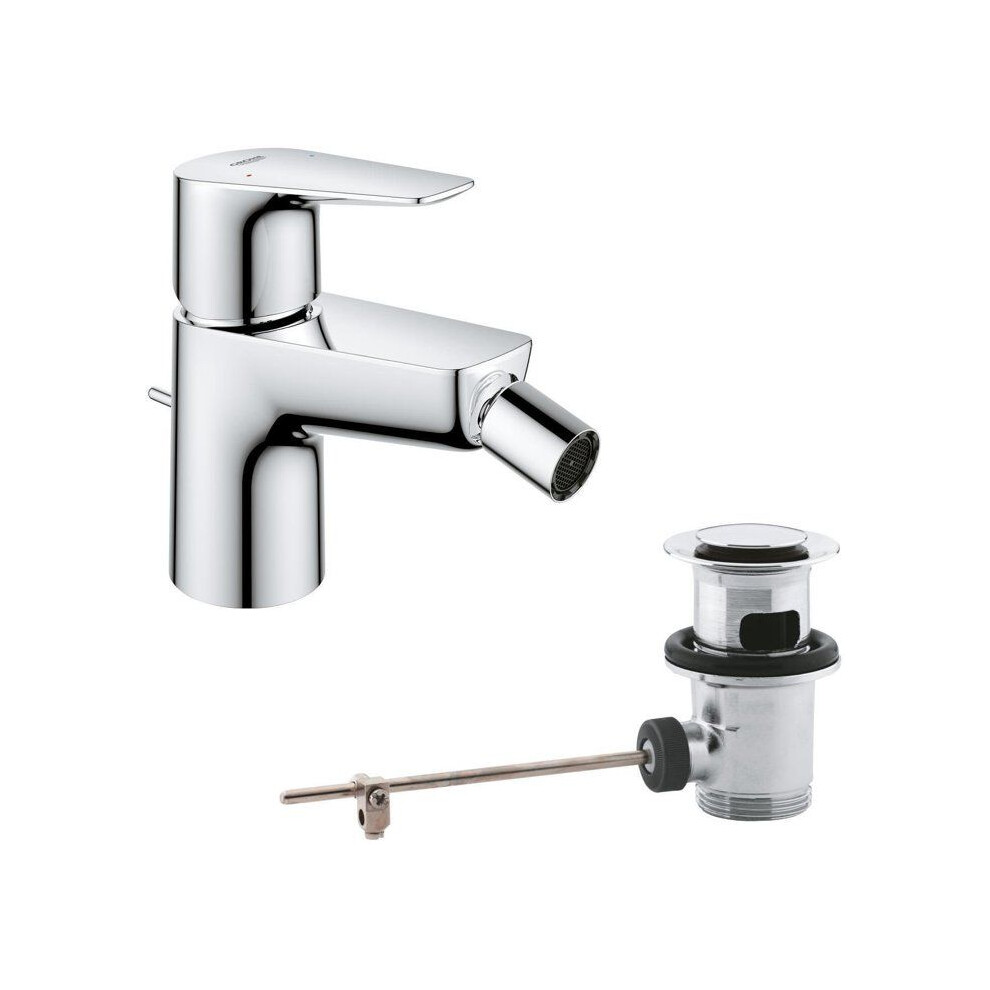 Grohe Start Edge Single Lever Bidet Mixer - Waste Pull - Economical Water Aerator - Chrome 4005176556500