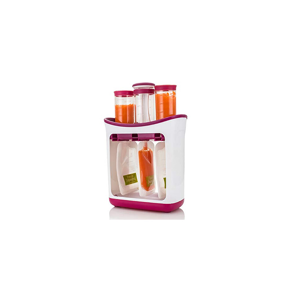 BPA Baby Food Maker with Storage Pouches and Squeeze Station for Homemade Purees