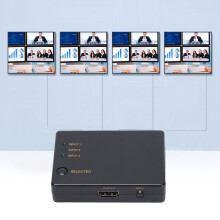 HD Multimedia Interface Schalter 3-in-1 Out 4Kx2K Schwarz mit Fernbedienung, 0,5 m