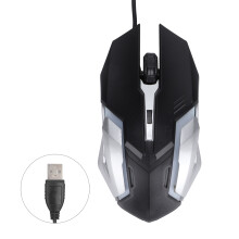Gamingmuis met ademend lichteffect, draagbaar formaat voor gamers onderweg, hoge gevoeligheid met instelbare DPI, stabiel staal voor verbeterde