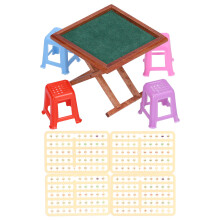 Juego de Mahjong en miniatura para casa de muñecas, auténtico diseño en miniatura con detalles realistas, muebles de simulación en miniatura con