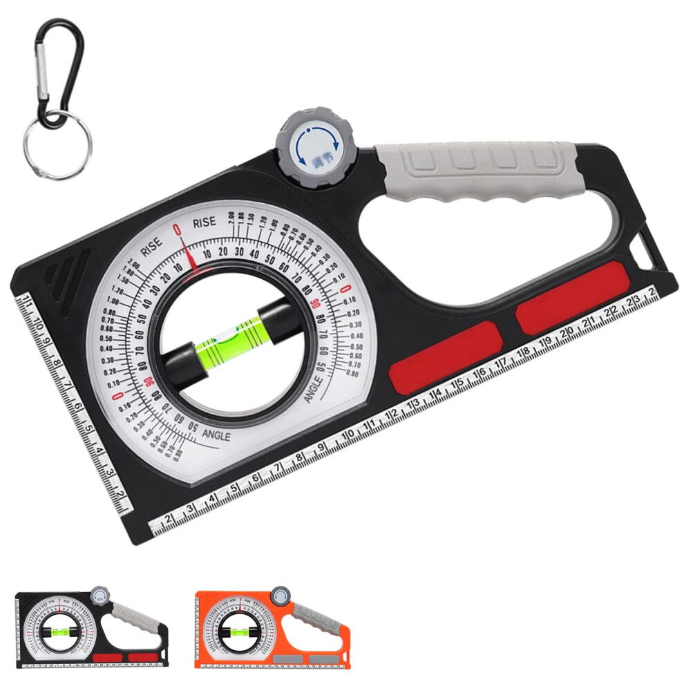 Emboadlie Portable Mechanical Inclinometer Engineering Scale Rotary Pitch Finder Universal Slope Measuring Ruler Black 9187378600351