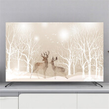 TV Screen Protector Cover 32 Inch Elastic Stretch with 3D Deer Print for Stylish Decoration