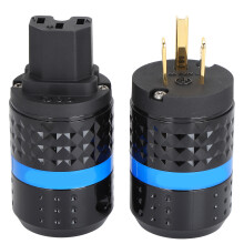 HiFi-Netzstecker mit versilbertem Kupferleiter, nichtmagnetischem Glasfasergehäuse, IEC C15-Netzanschluss für sichere DIY-Audiophile-Netzkabel