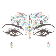 Waterproof Face Rhinestones Sticker for Festival Party DIY Decoration, ABS Material