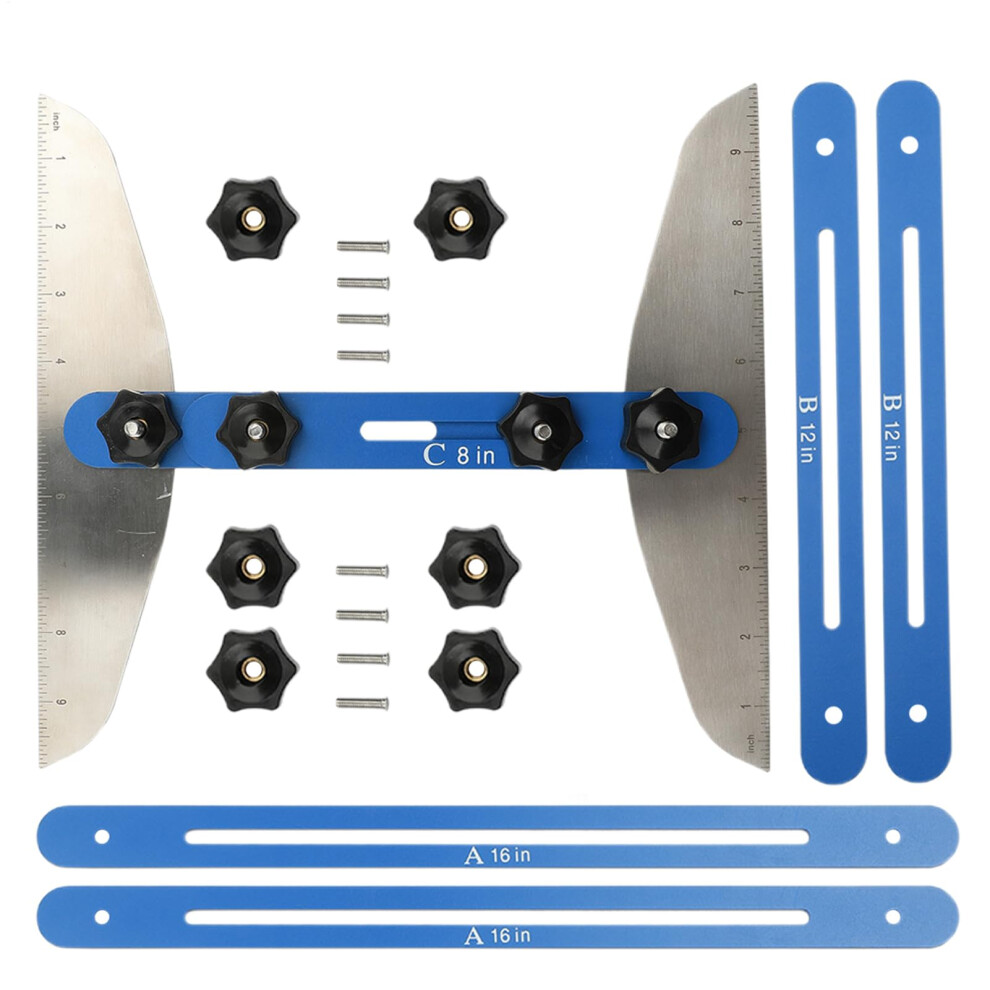 Stair Measuring Tool 1160 Inch Adjustable Folding Ruler, Precision Stair Jig Tool, Shelf Layout For Drywall 9199774244602