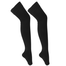 Offene Zehen Kompressions-Oberschenkelstrümpfe XXL Schwarz Nylon Polyurethan 60cm