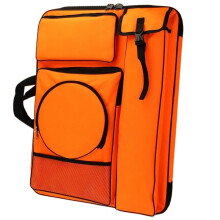 Art Portfolio Bag, Waterproof Drawing Shoulder Bag For Outdoor Sketching, Large Capacity, Orange