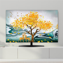 Breathable Elastic TV Dust Cover 5860 Inch with 3D Elk Pattern Golden Tree Screen Protector