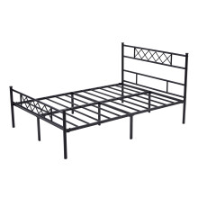 Metal Bed Frame w/Cross-design Headboard, Footboard and Underbed Storage Space FELIX DOUBLE