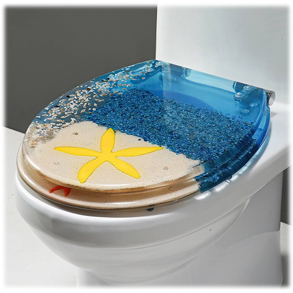 Toilet Seat Quick Release, Heavyduty Softclose, Oval Resin Seat With Adjustable Hinges, Multicolor Fits Most Toilets 9187378601068