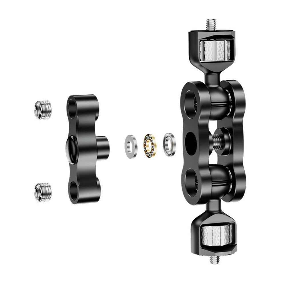 Double Ballheads Flexible Arm Clamp 1/4In Screw Mount For Camera Accessories Aluminum Alloy Clamp Flashing Bracket Light 9199774245203