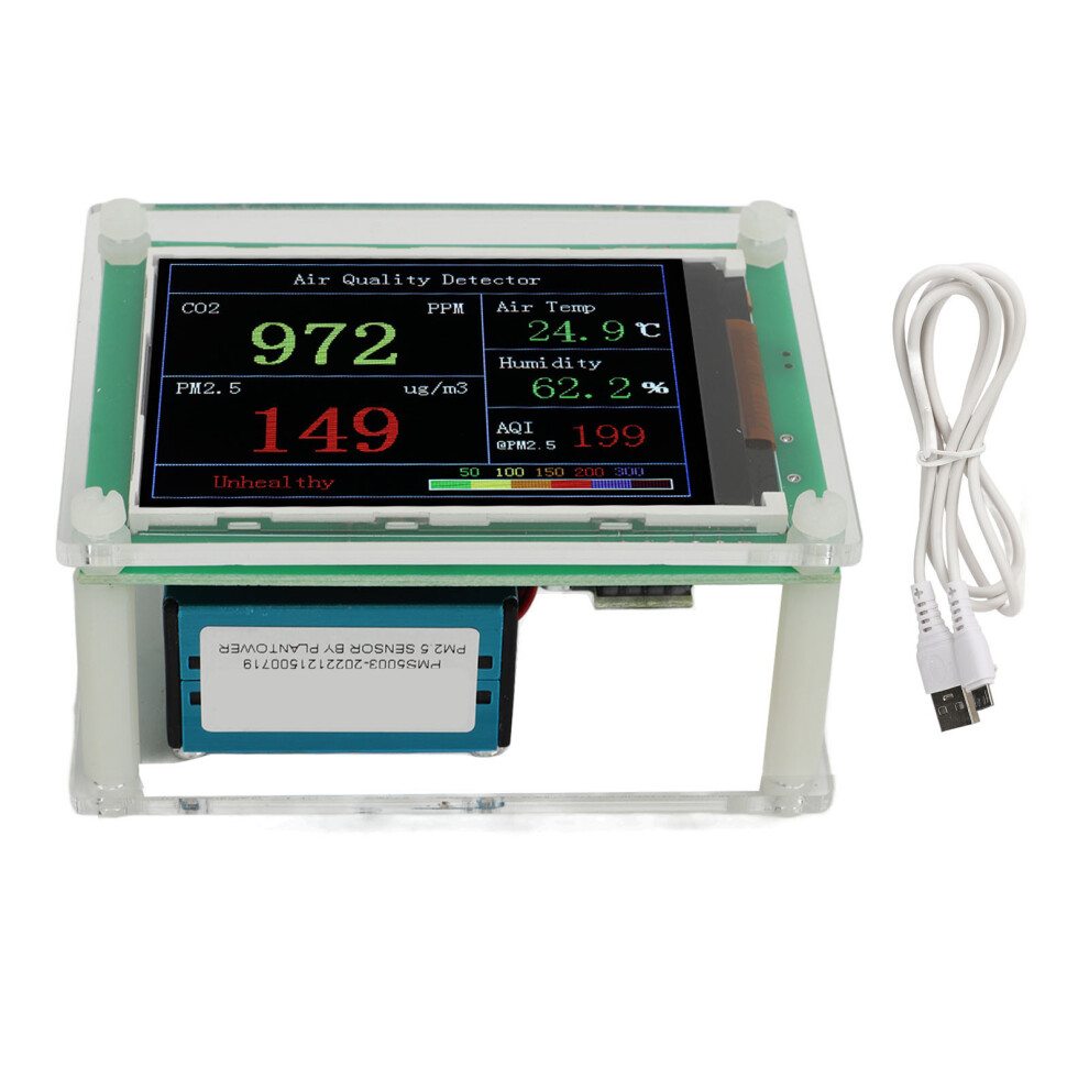 Pm2.5 Testing Air Quality Monitor, Air Quality Index Detector With Tft Screen, Temperature Humidity Detection Module, Multipurpose Air Quality 9175034329265