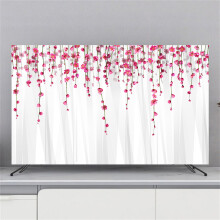 TV Protector Cover For 3280 Inch TV/PC Display, Elastic DustProof Screen Protector, Pink Flowers, 3739 Inch Size