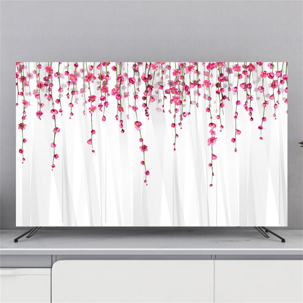 Tv Protector Cover For 3280 Inch Tv/Pc Display, Elastic Dustproof Screen Protector, Flowers, 3739 Inch Size Pink 9347817832617