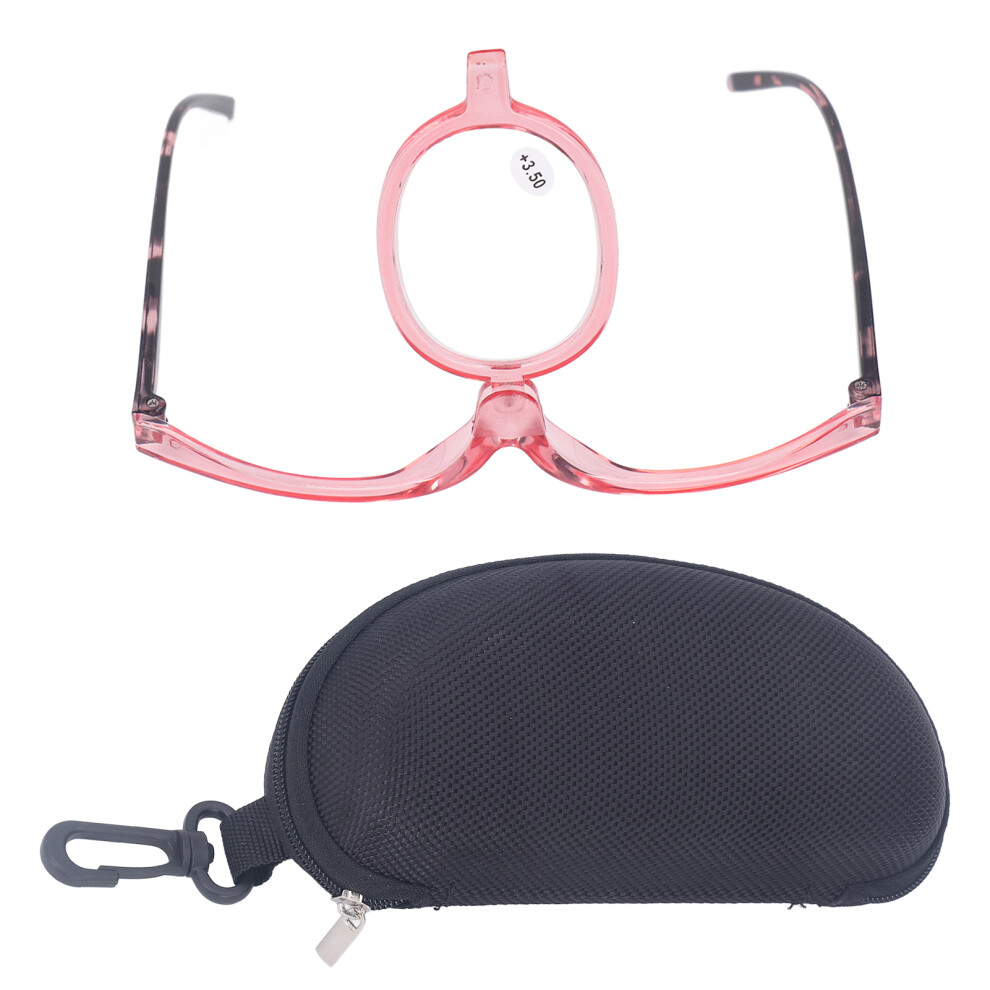 Reading Glass with Flip lens Design for Makeup and Detail Work, Folding Cosmetic Glasses Featuring Easy to Use Flip Down Mechanism, 180 Degree Rotati