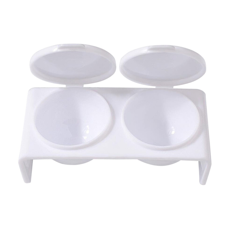 Durable Plastic Dappen Dish for Nail Art, Double Cup Bowl with Flip Covers to Hold Acrylic Liquids and Powders, Prevents Evaporation Easy to Clean fo