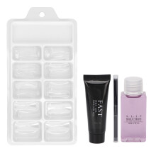 Artistieke nagelmanicureset, geurloze formule voor gezonde nagels, inclusief ABS-plastic tools, dubbele sjablonen en een glijmiddel, eenvoudig aan te