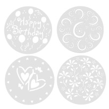 Teimpléid Maisiúcháin Císte le haghaidh Bácála Bainise Stencils Císte In-athúsáidte le Plaisteach Grád Bia Uirlisí Bácála DIY4Designs le