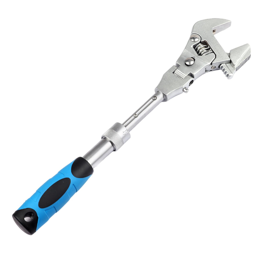 Adjustable Ratchet Wrench 1012 Inch Flex Head, Retractable Extension Shank, 180 Degree Rotatable Self Adjusting Locking 9187378601723