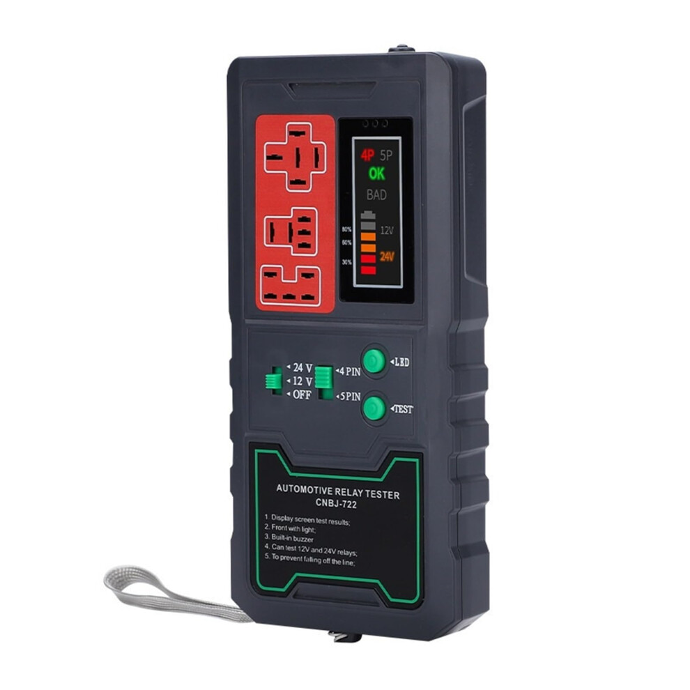 12V 24V Led Car Relay Tester With Hd Display, Capacity Battery, Dual Voltage Detection 9199774246040