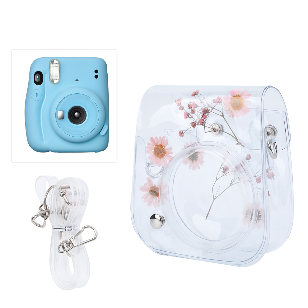 Transparent Pvc Camera Case For Instax Mini 11 Adjustable Strap Pink 4991377523062