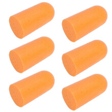 6 pièces de bouchons d'oreilles en éponge douce orange à réduction de bruit pour la protection auditive