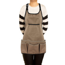 Gardening Tool Apron 14 Pocket Waterproof For Women Khaki Garden Shed Greenhouse Gift For Gardeners