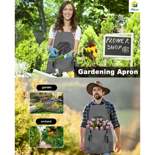 Waterproof Gardening Apron with QuickRelease Pockets, Adjustable Oxford Fabric Tool Apron 2