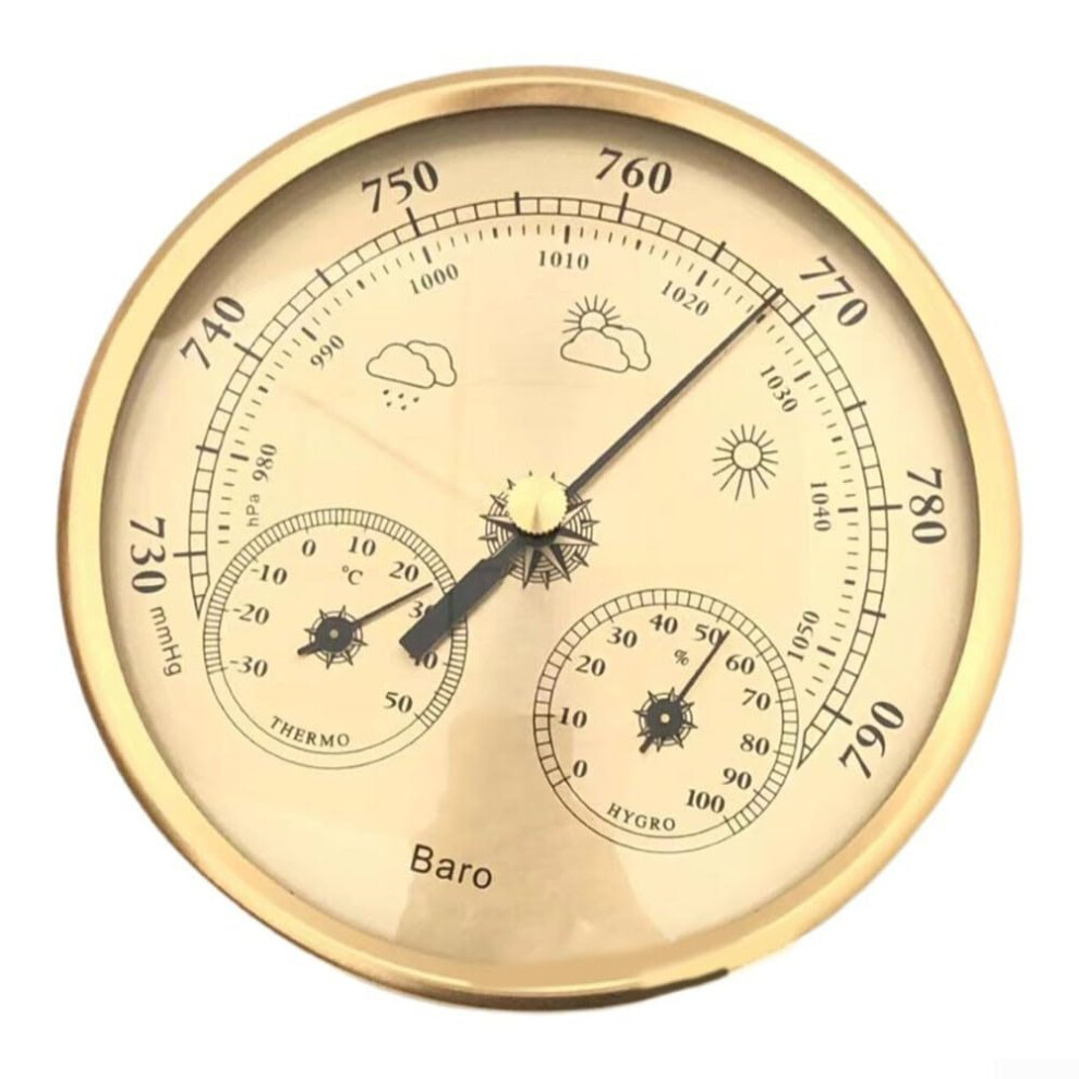 Barometer Thermometer And Hygrometer 130Mm Diameter Indoor Outdoor Weather Data Humidity And Temperature Readings 9199774246972