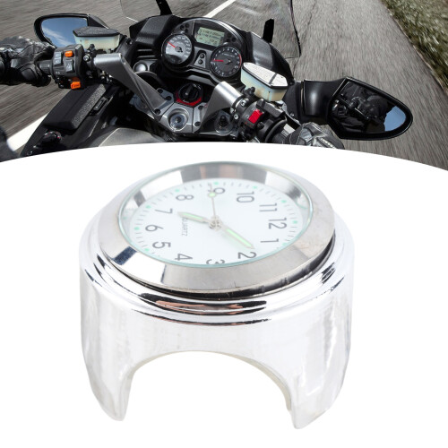 Shockproof Motorcycle Clock with Luminous Face 7/8in‑1in Bars Compatible 1