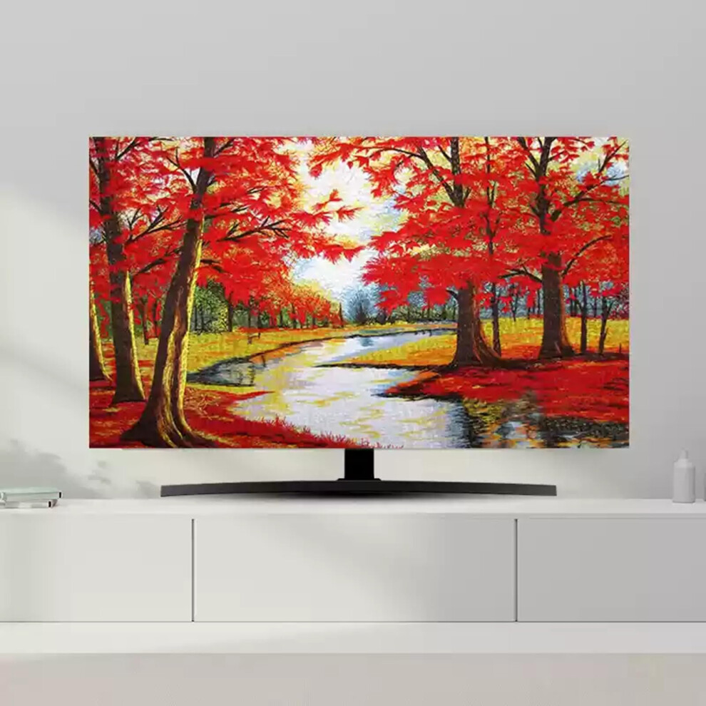Tv Screen Protector Cover For 3285In Tvs And Monitors, Hanging Or Desktop, Curved Screen, Floral Landscape 80In 9199774247726