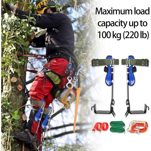 Tree Climbing Spikes Adjustable Pole Climbing Equipment Set With NonSlip Pedals For Tree Working Tools 1
