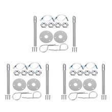 3X Universal Mount Bonnet Hood Pin Lock  Kit Racing Sport Car Alloy Silver