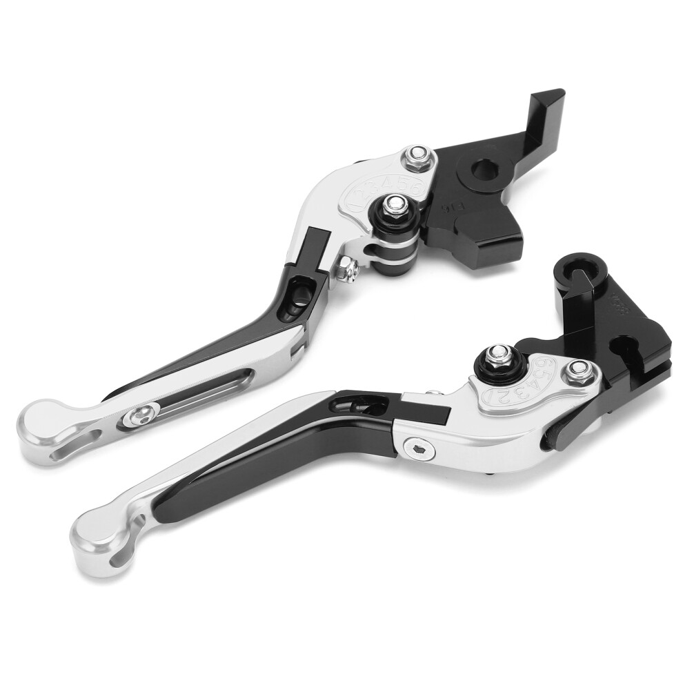 Yamaha Xj6 Diversion 2Pcs Cnc Adjustable Brake Clutch Levers Silver 3131377528341