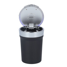 Office or Travel Car Ashtray ABS Cylinder with Blue LED Light Portable Design