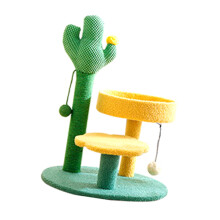 Cartoon Cats Scratcher Katzen Kratzbaum-Cactus Yellow Nest M