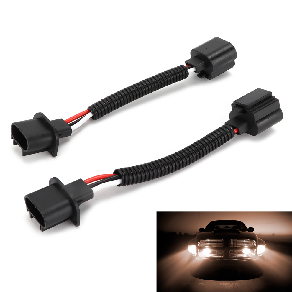 2Pcs H13 9008 Male To Female Wiring Harness Adapter For Car Head Fog Light 4981377529577