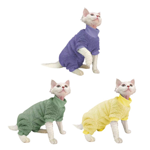 Manteau de chat, pull à thème de noël pour vêtements à-Jaune M 1