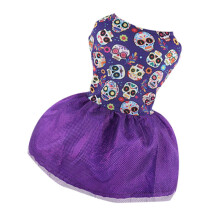 Hundekleid, Camping-Kleidung, Kürbis-Schädel,-Mesh lila L