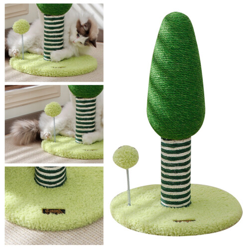 Indoor-Katzen-Kletterbaum mit Teaser-Spielzeug,-Grün 2