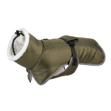 Manteau d'hiver à col roulé pour chien, bandes-ArméeVert S
