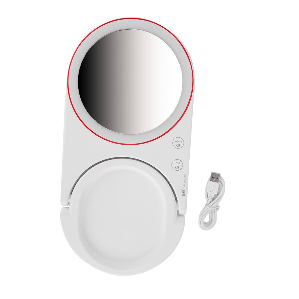 Travel Mirror with Lights, High Quality Plastic Dual Purpose Vanity Mirror for Magnifying Makeup Mirror Needs, Featuring Suction Cup for Convenient